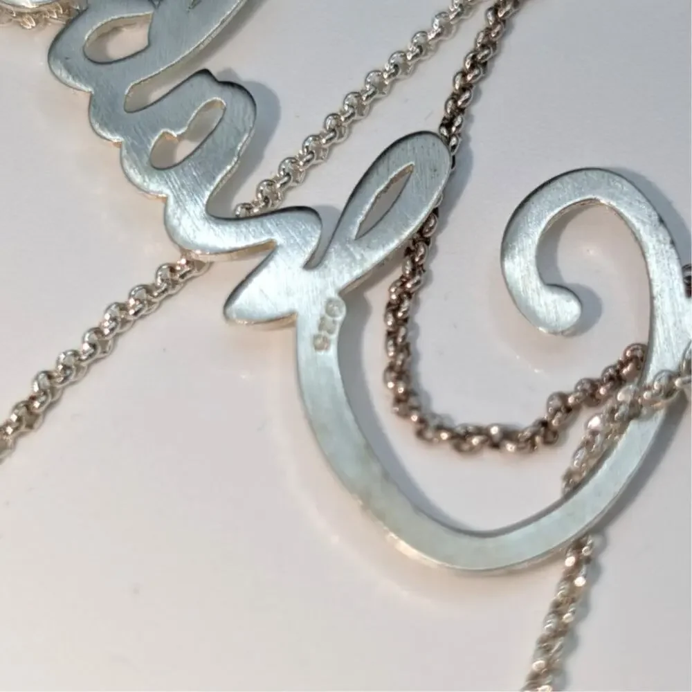 925 Sterling Silver Cursive Name 'Chabelly' 20.25" Chain Necklace - Picture 6 of 6